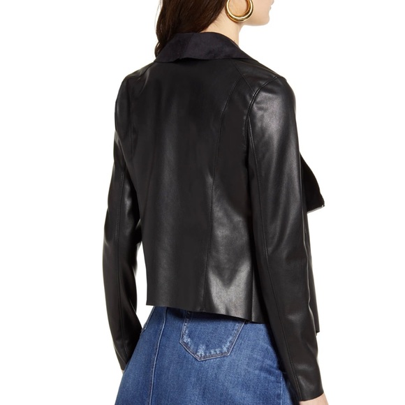 BLANK NYC | XS | NORDSTROM | Vegan Leather Drape Front Moto Jacket - Picture 2 of 13